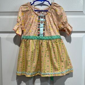 Matilda Shane Floral Kids Top with Green Accents